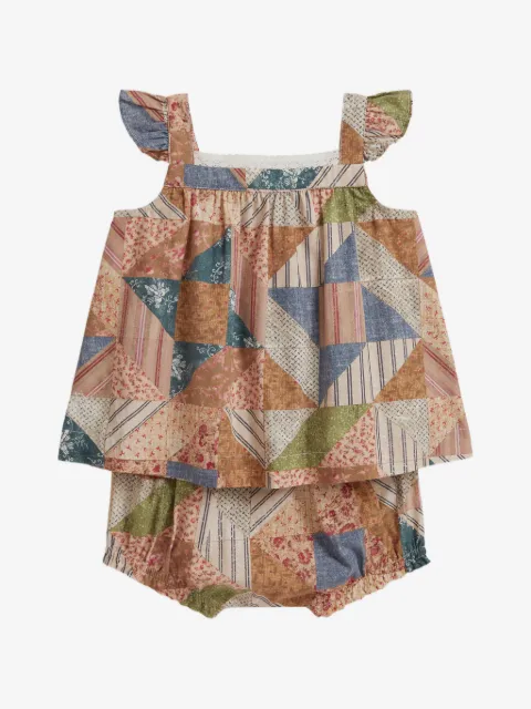 POLO RALPH LAUREN KIDS patchwork-print shorts set