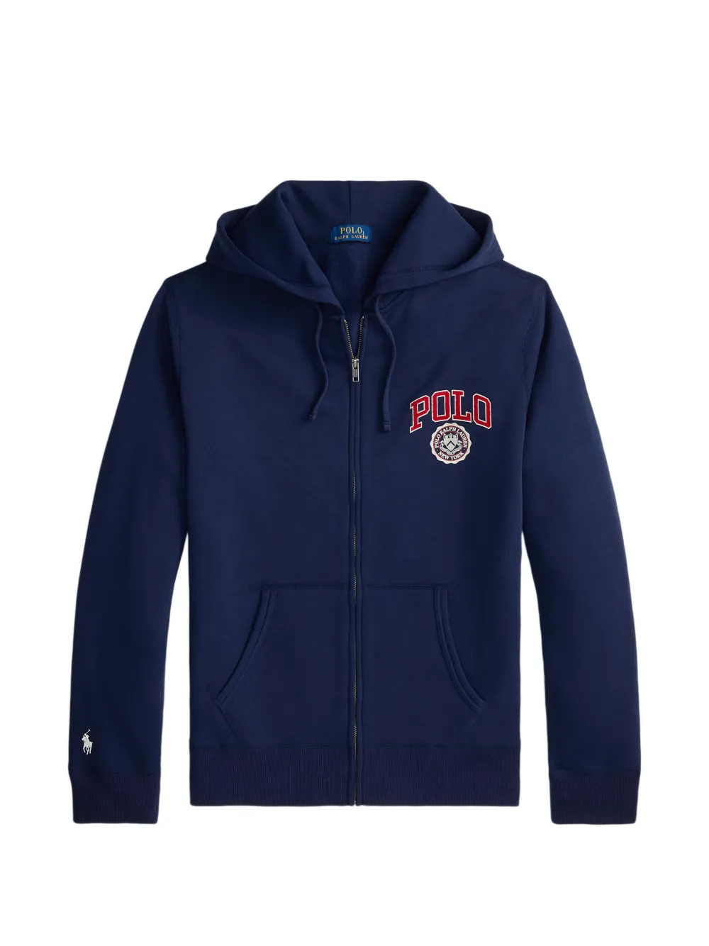 Polo Ralph Lauren Felpa con logo ricamato e zip - Blu