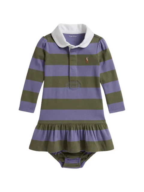 POLO RALPH LAUREN KIDS set de bloomers y vestido de rugby con motivo de rayas