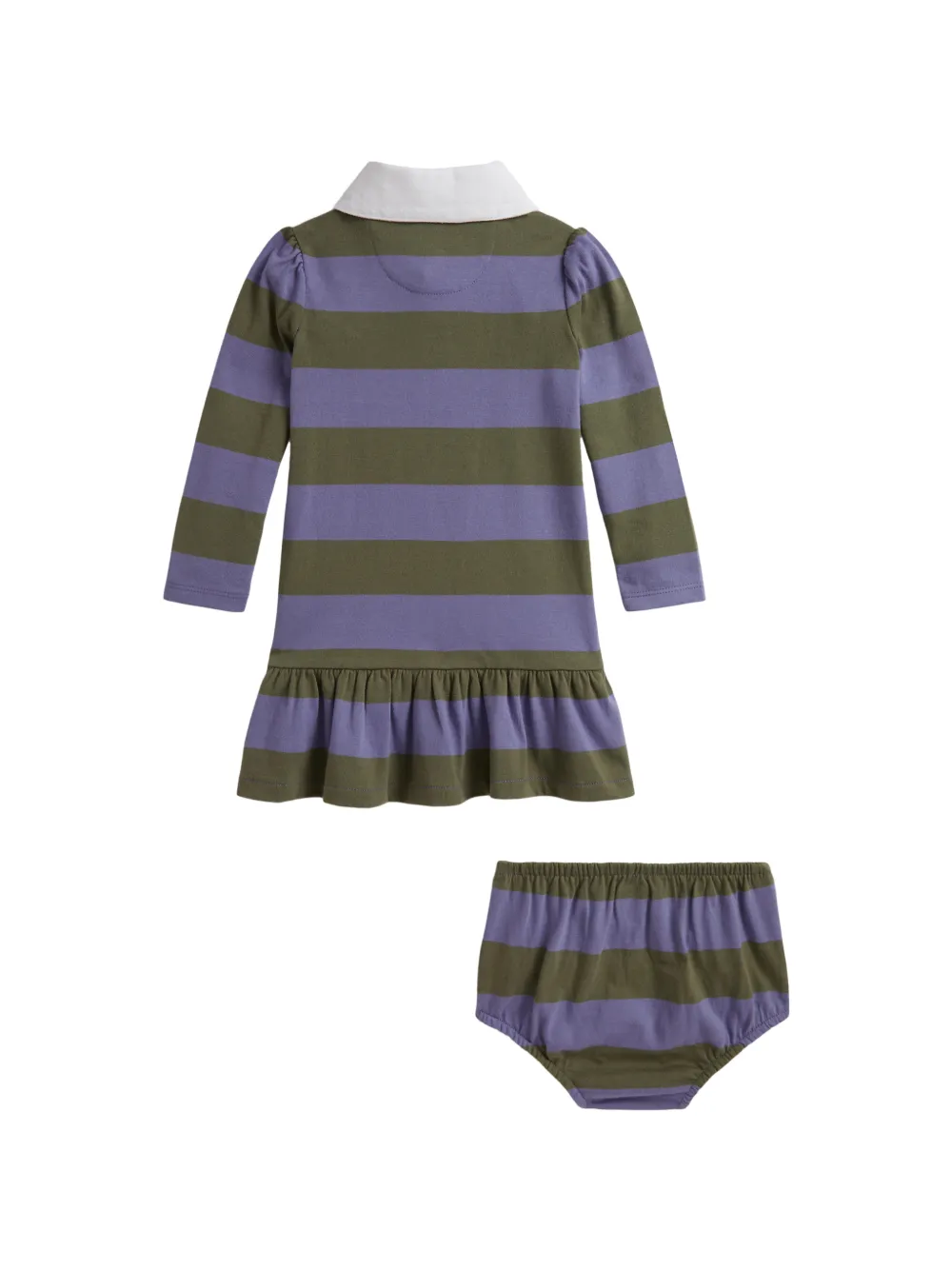 POLO RALPH LAUREN KIDS Gestreepte romper en rugbyjurk Paars