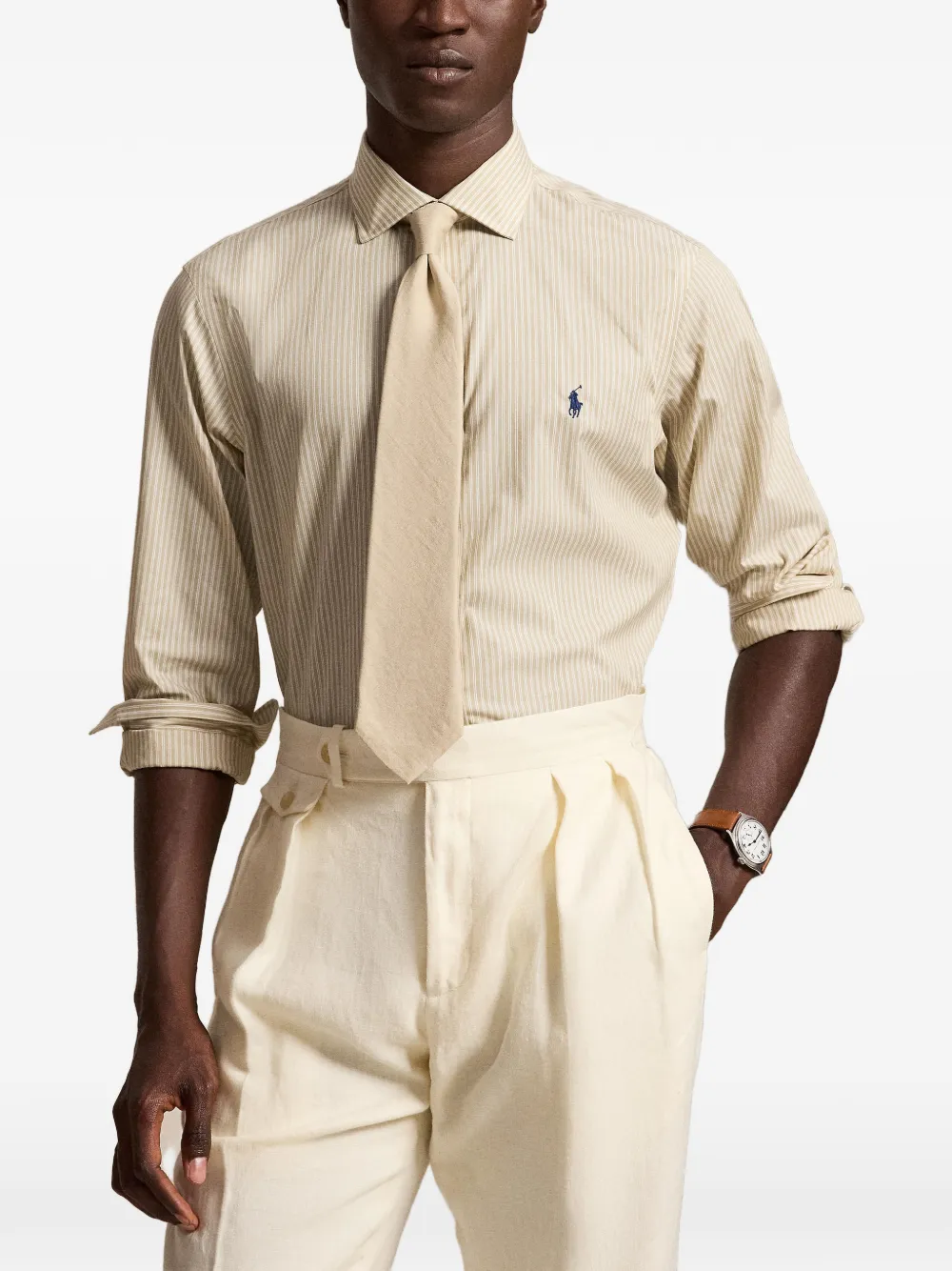 Polo Ralph Lauren Gestreept overhemd met lange mouwen Beige