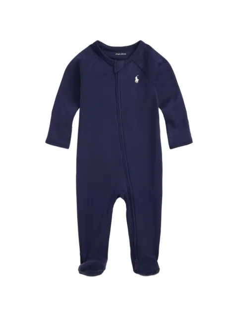 POLO RALPH LAUREN KIDS embroidered pony footed coverall