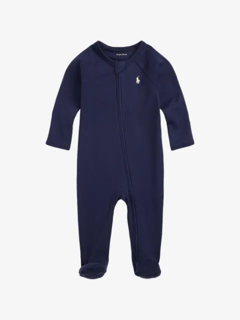 POLO RALPH LAUREN KIDS embroidered pony footed coverall