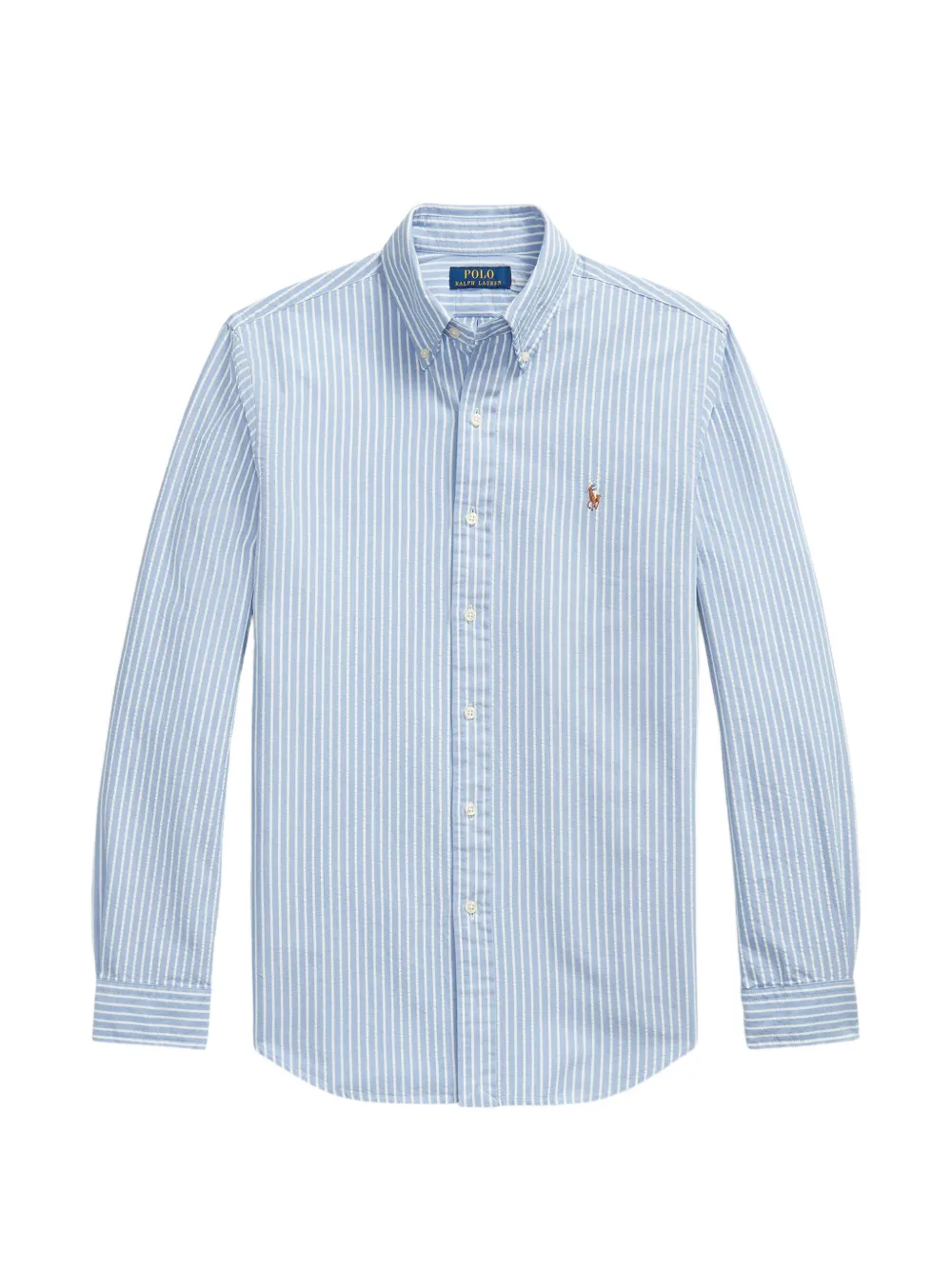 Polo Ralph Lauren Gestreiftes Custom Fit Oxford-Hemd - Blau