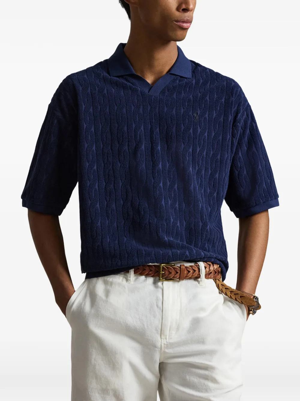 Polo Ralph Lauren French Terry ruimvallend poloshirt Blauw
