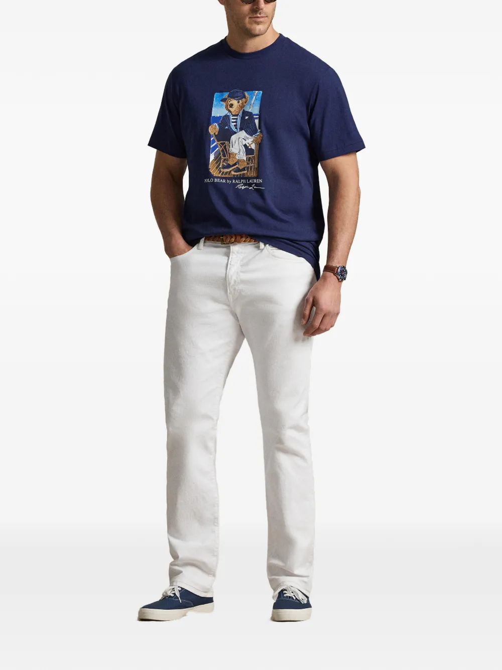 Polo Ralph Lauren T-shirt met teddybeerprint Blauw