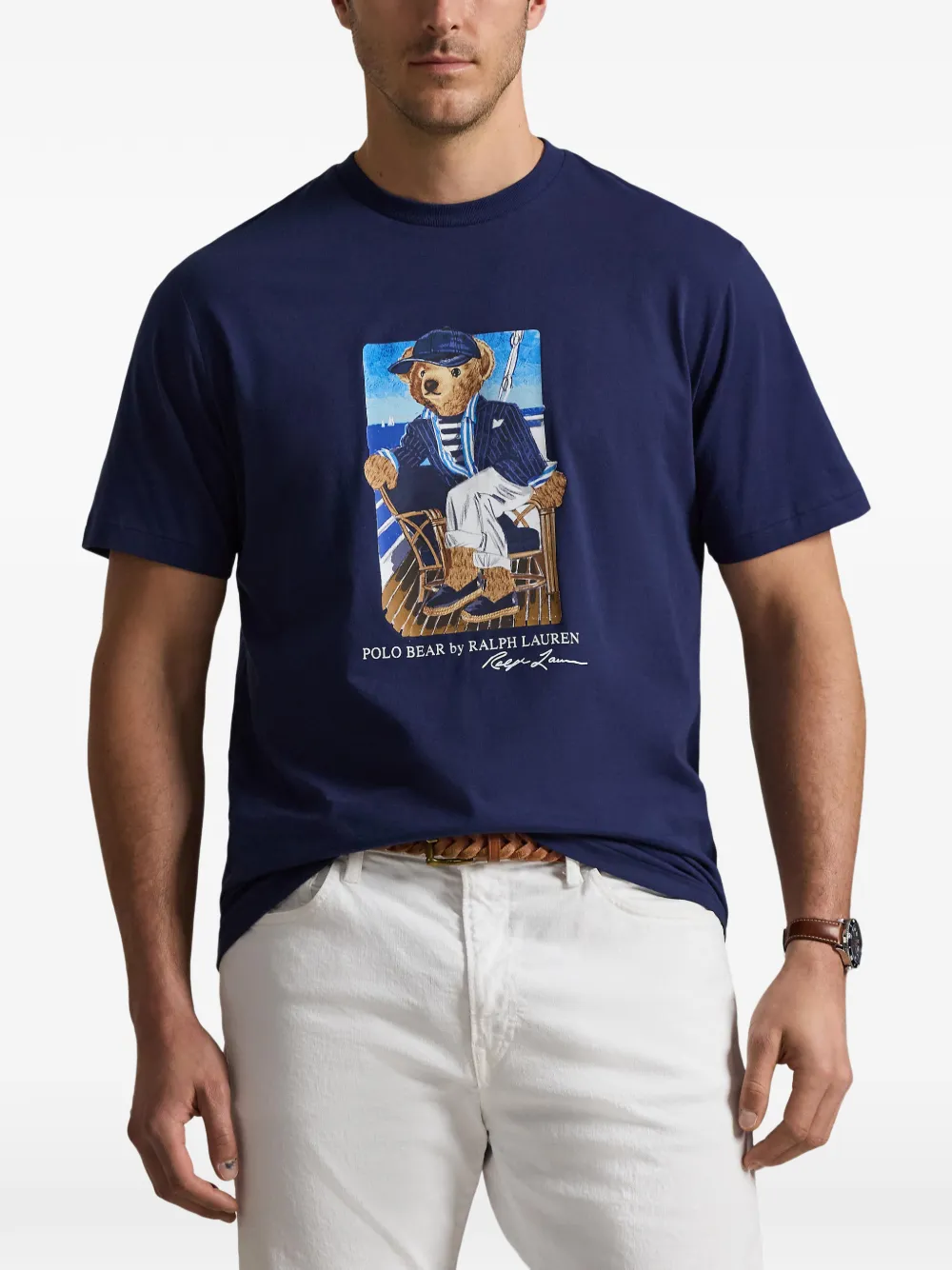 Polo Ralph Lauren T-shirt met teddybeerprint Blauw