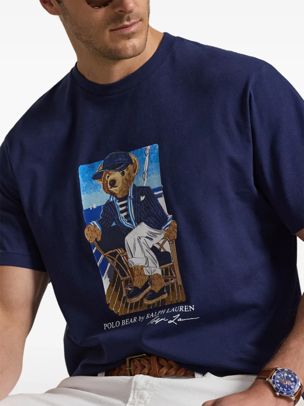 Polo Ralph Lauren T-shirt met teddybeerprint Blauw