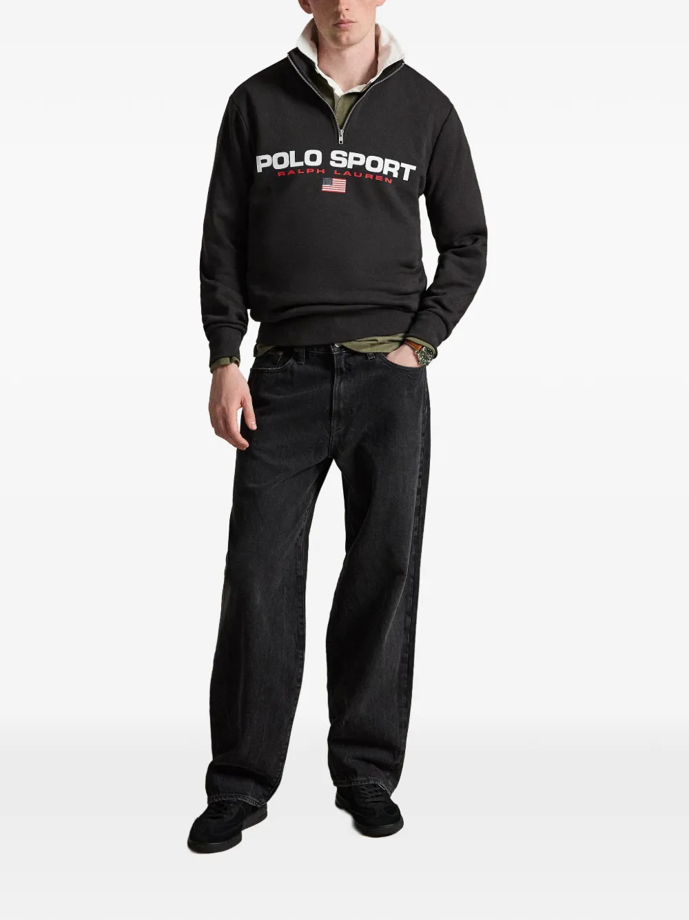 Polo Ralph Lauren Sweater met logoprint Zwart