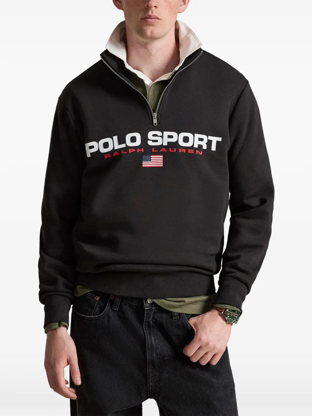 Polo Ralph Lauren Sweater met logoprint Zwart