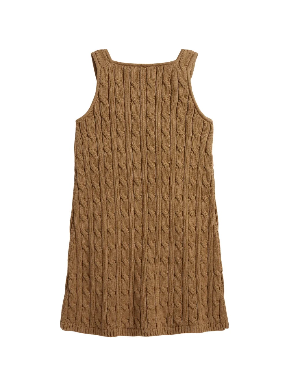 POLO RALPH LAUREN KIDS Kabelgebreide mouwloze jurk Bruin