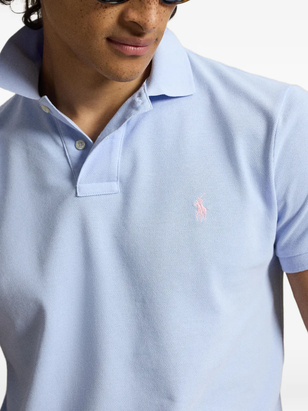 Polo Ralph Lauren Pony mesh poloshirt met borduurwerk Blauw
