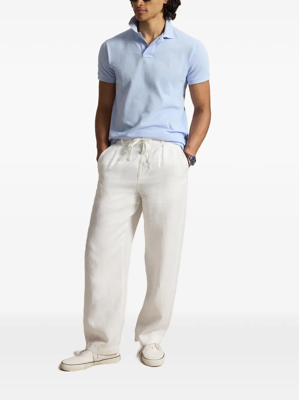 Polo Ralph Lauren Pony mesh poloshirt met borduurwerk Blauw