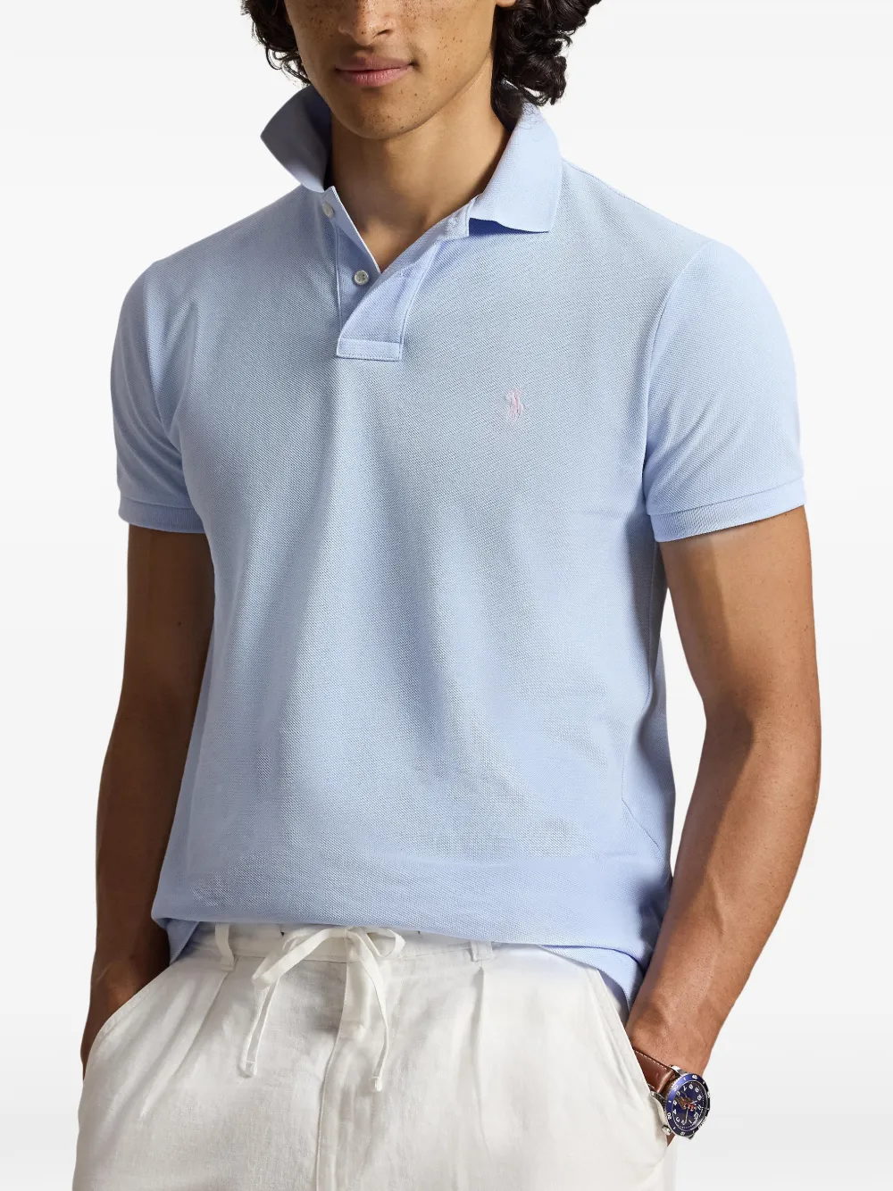 Polo Ralph Lauren Pony mesh poloshirt met borduurwerk Blauw