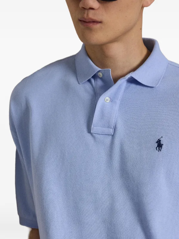 Polo Ralph Lauren Ribbed Polo Shirt | Blue | FARFETCH