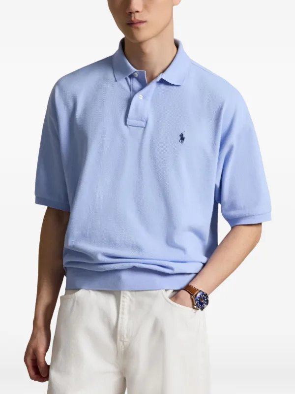 Polo Ralph Lauren Ribbed Polo Shirt | Blue | FARFETCH
