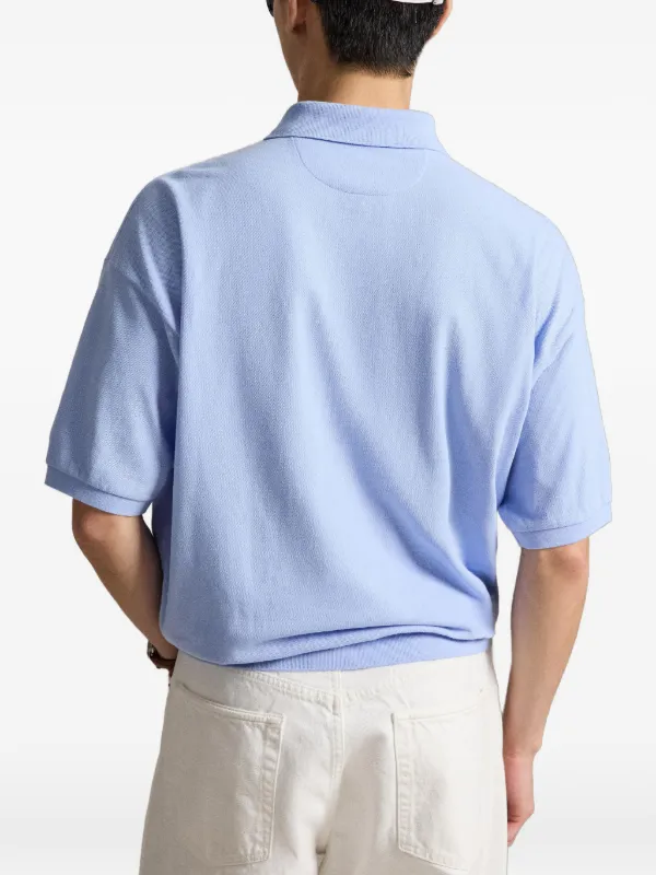 Polo Ralph Lauren Ribbed Polo Shirt | Blue | FARFETCH