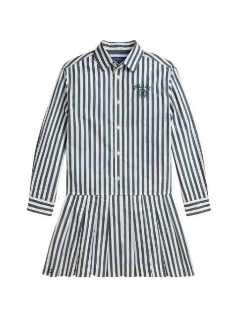 POLO RALPH LAUREN KIDS set de falda con pliegues y rayas estampadas