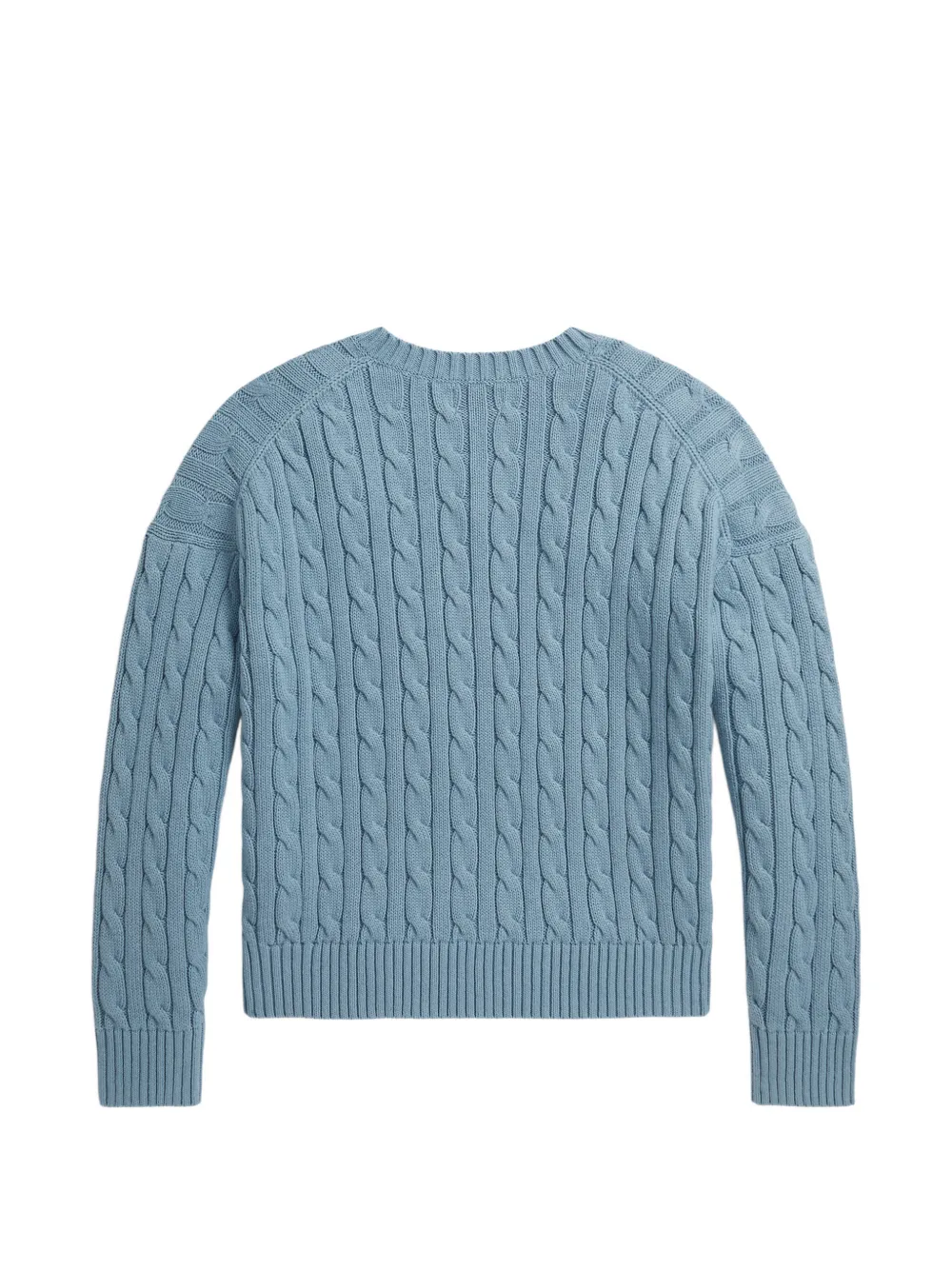 POLO RALPH LAUREN KIDS Kabelgebreide trui met V-hals Blauw