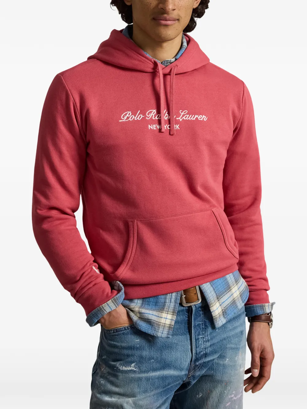 Polo Ralph Lauren Hoodie met logoprint en trekkoord Rood