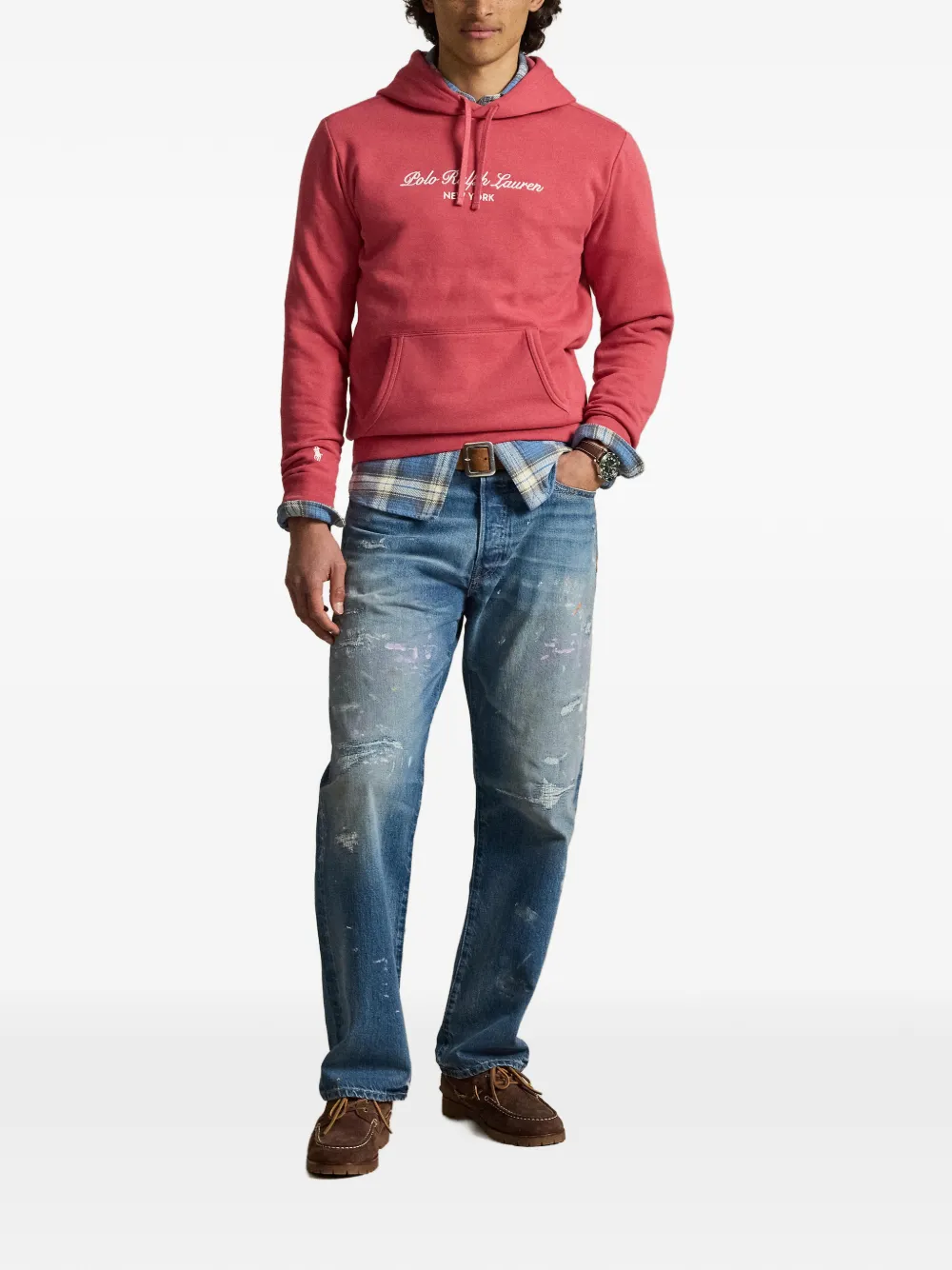 Polo Ralph Lauren Hoodie met logoprint en trekkoord Rood