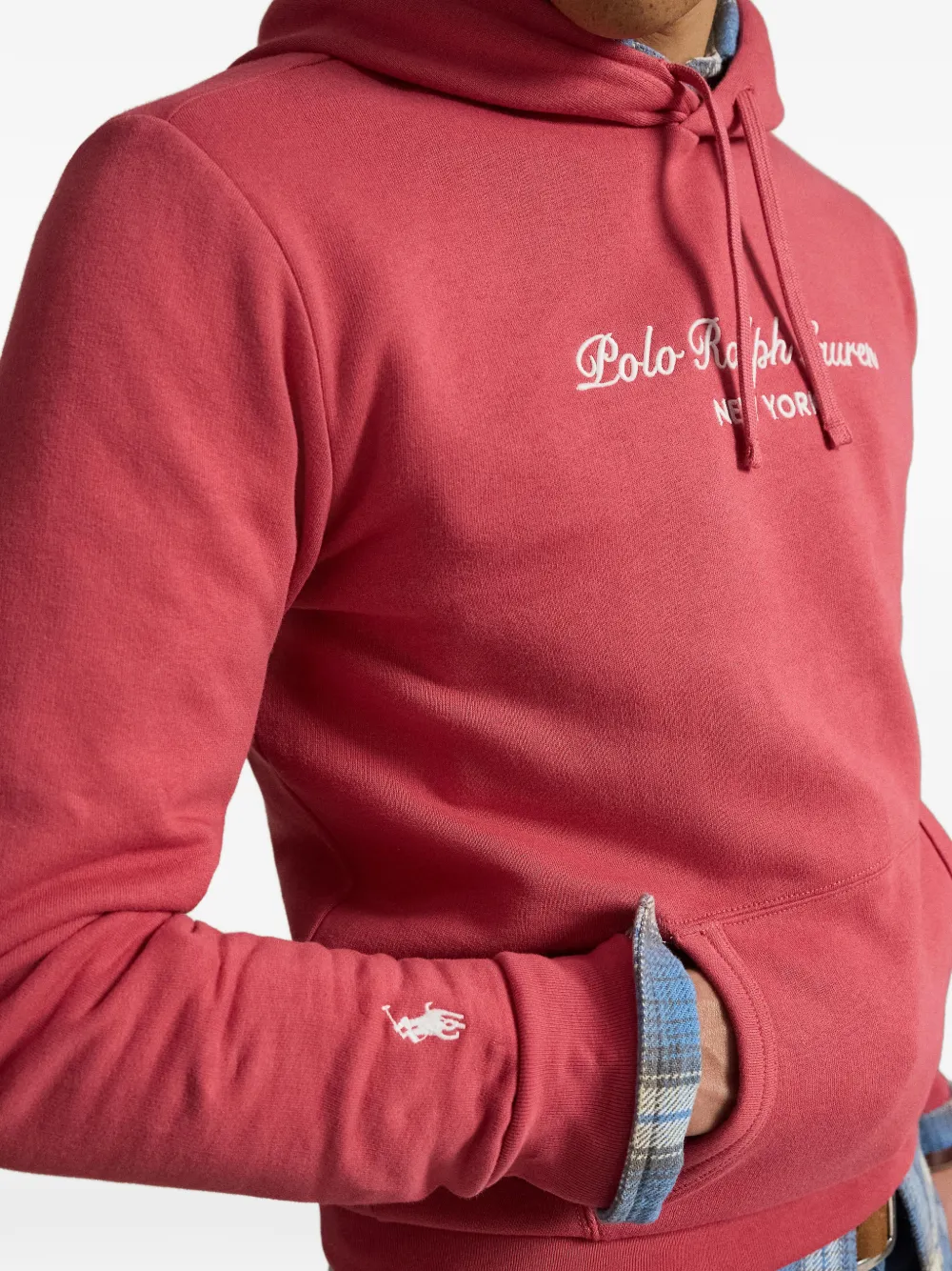 Polo Ralph Lauren Hoodie met logoprint en trekkoord Rood