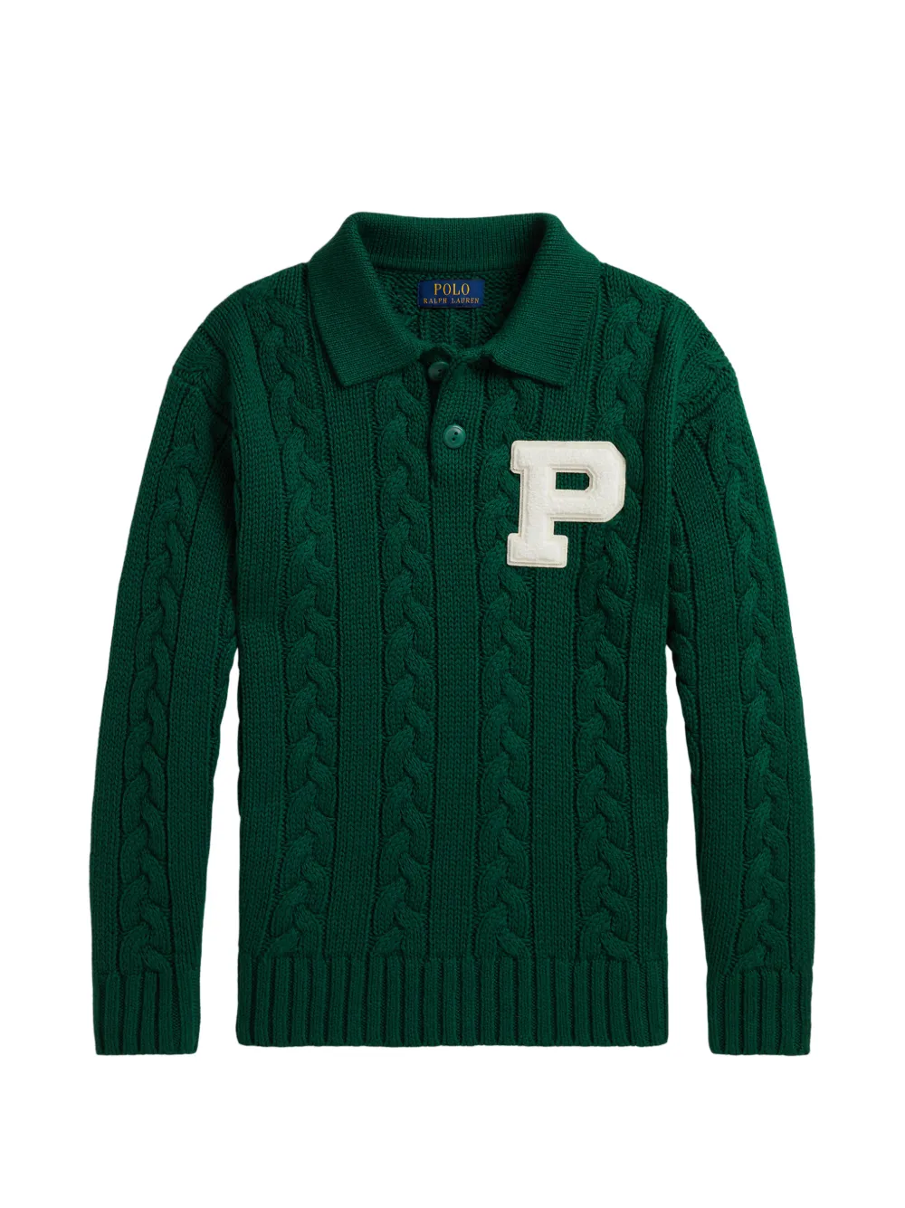 POLO RALPH LAUREN KIDS Maglione con lavorazione intrecciata - Verde
