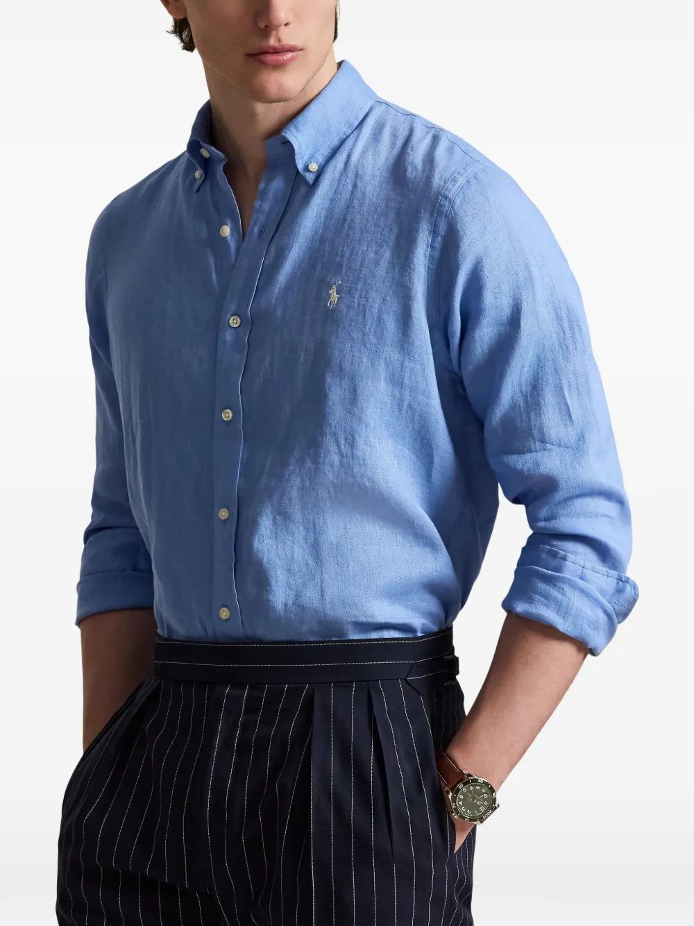 Polo Ralph Lauren Linnen overhemd Blauw