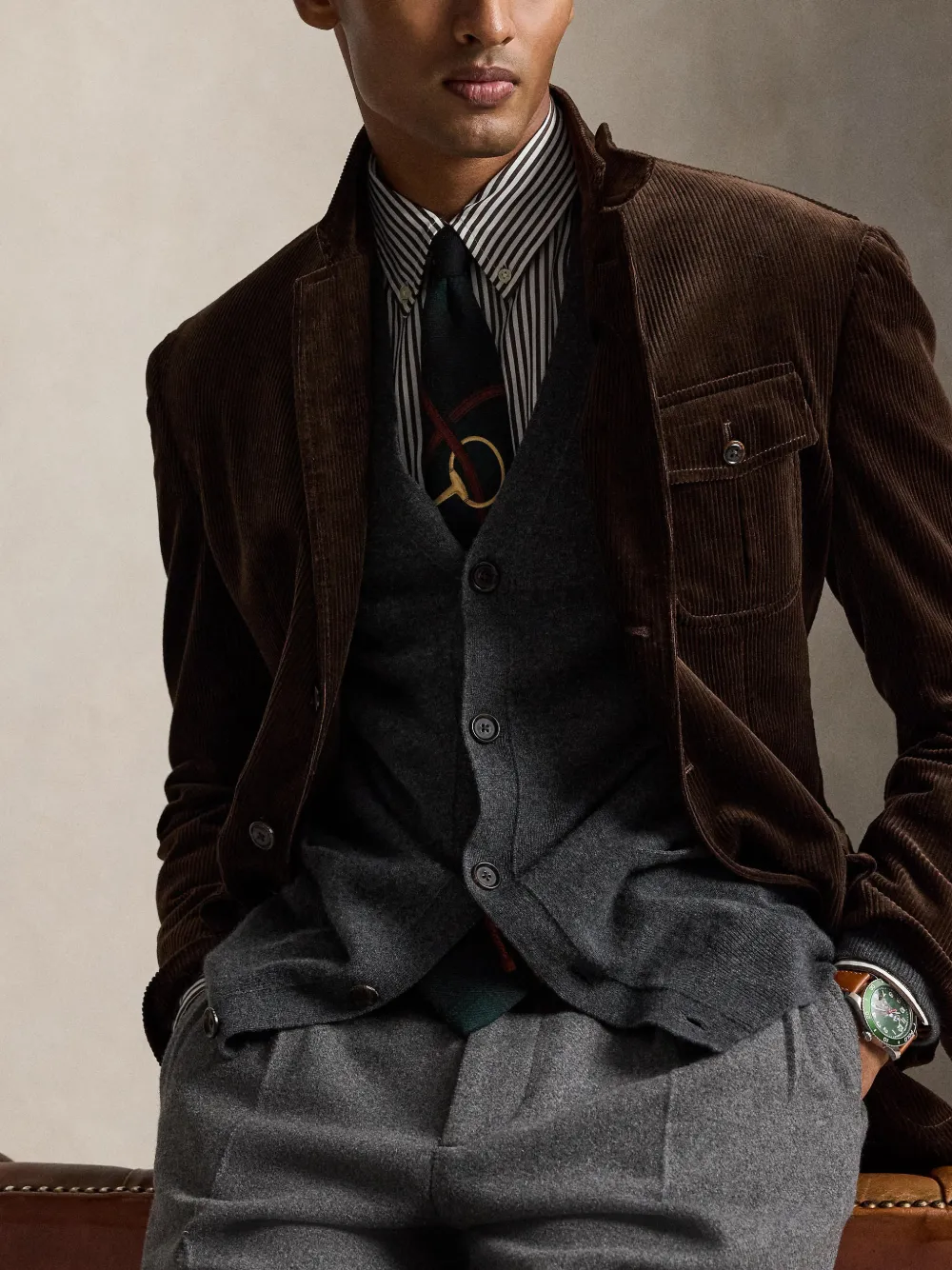 Polo Ralph Lauren Gestreept popeline overhemd Bruin