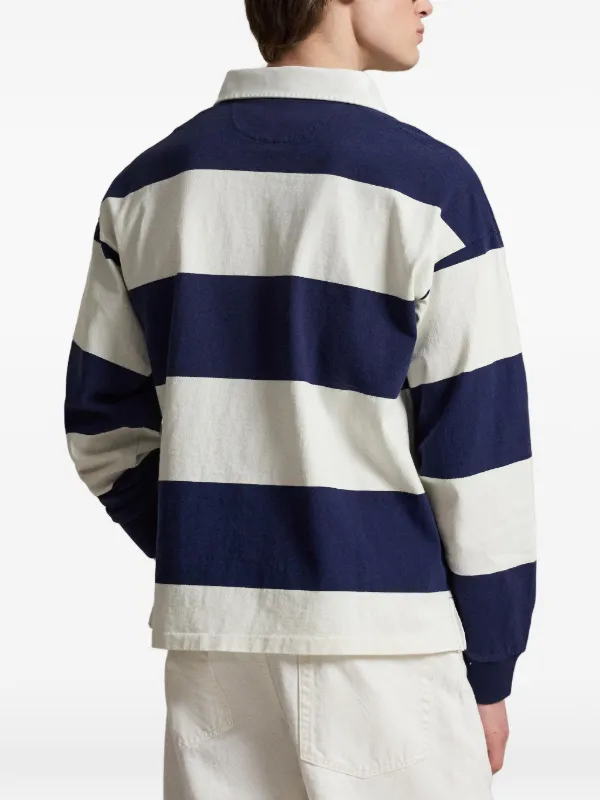 Polo Ralph Lauren Big Fit Striped Jersey Rugby Shirt | Blue | FARFETCH