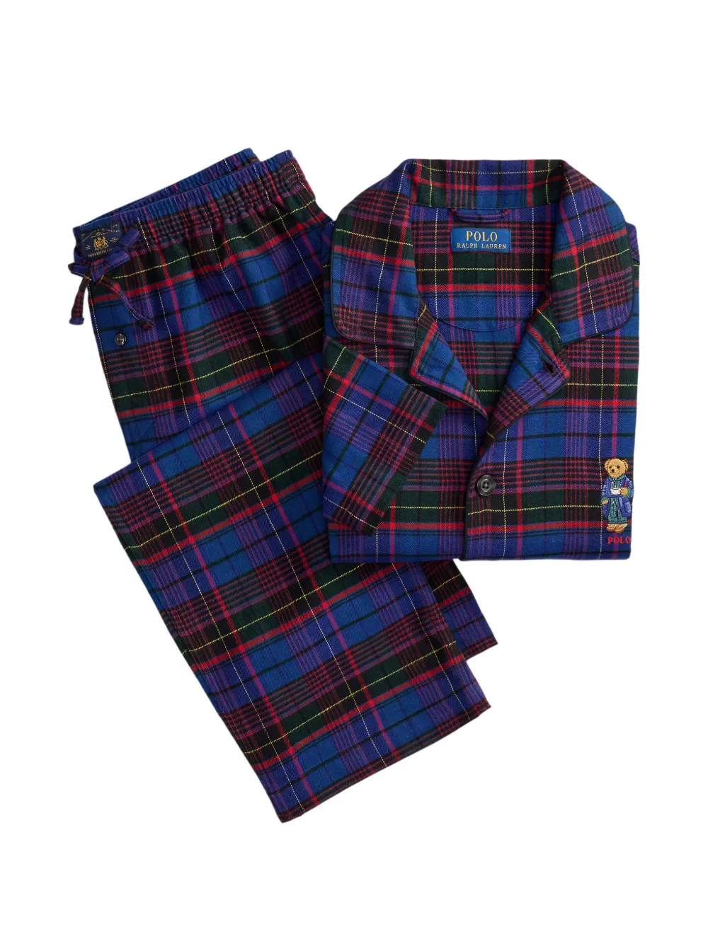 Polo Ralph Lauren Karierter Polo Bear Pyjama aus Flanell - Blau