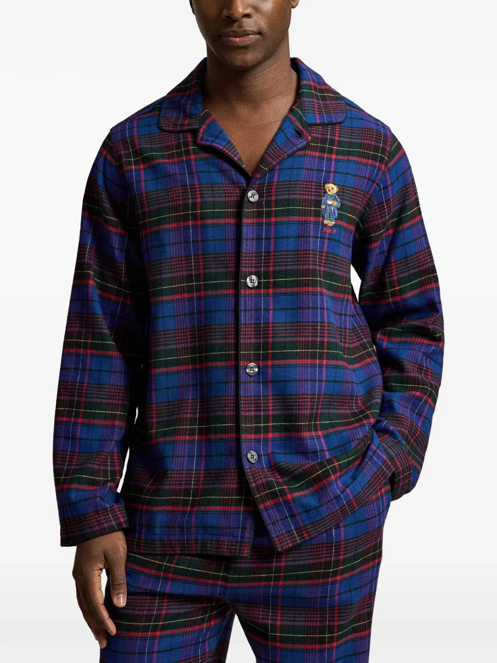 Polo Ralph Lauren Polo Bear flanellen pyjama Blauw