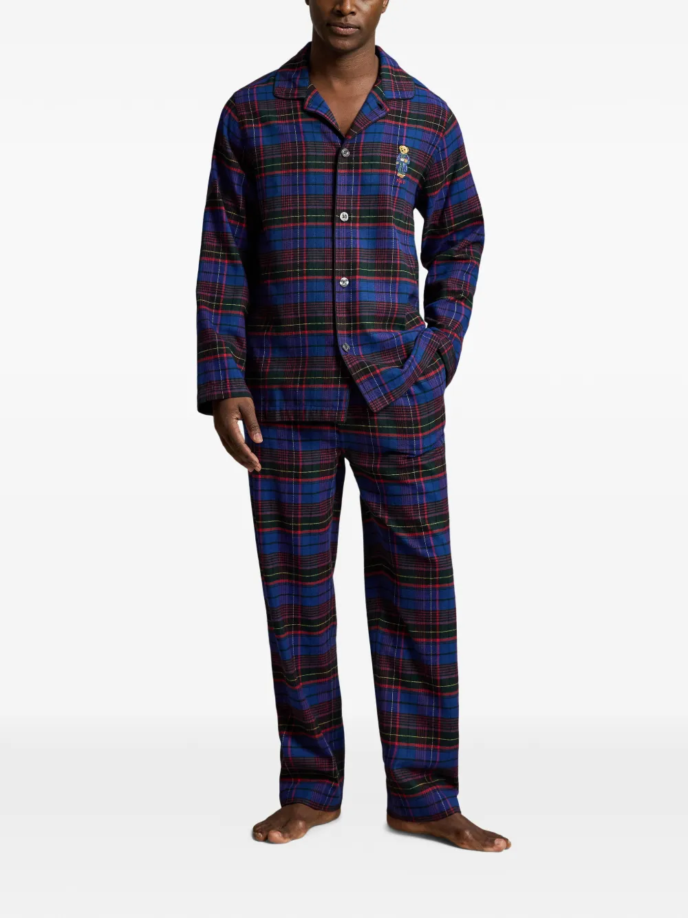 Polo Ralph Lauren Polo Bear flanellen pyjama Blauw
