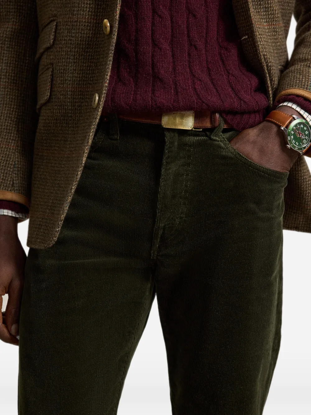 Polo Ralph Lauren Hampton straight ribfluwelen broek Groen