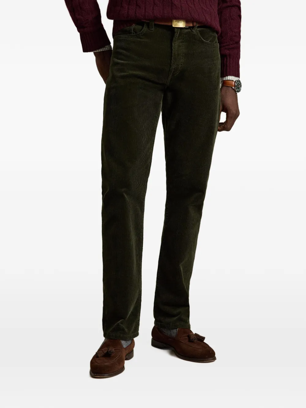 Polo Ralph Lauren Hampton straight ribfluwelen broek Groen