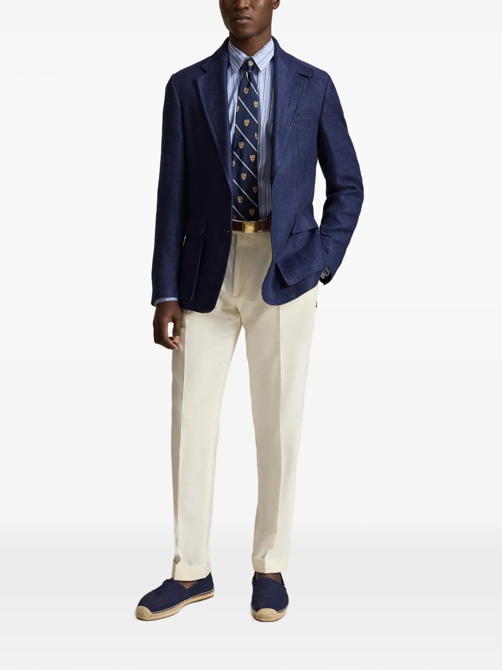 Polo Ralph Lauren RL67 jack met visgraatpatroon Blauw