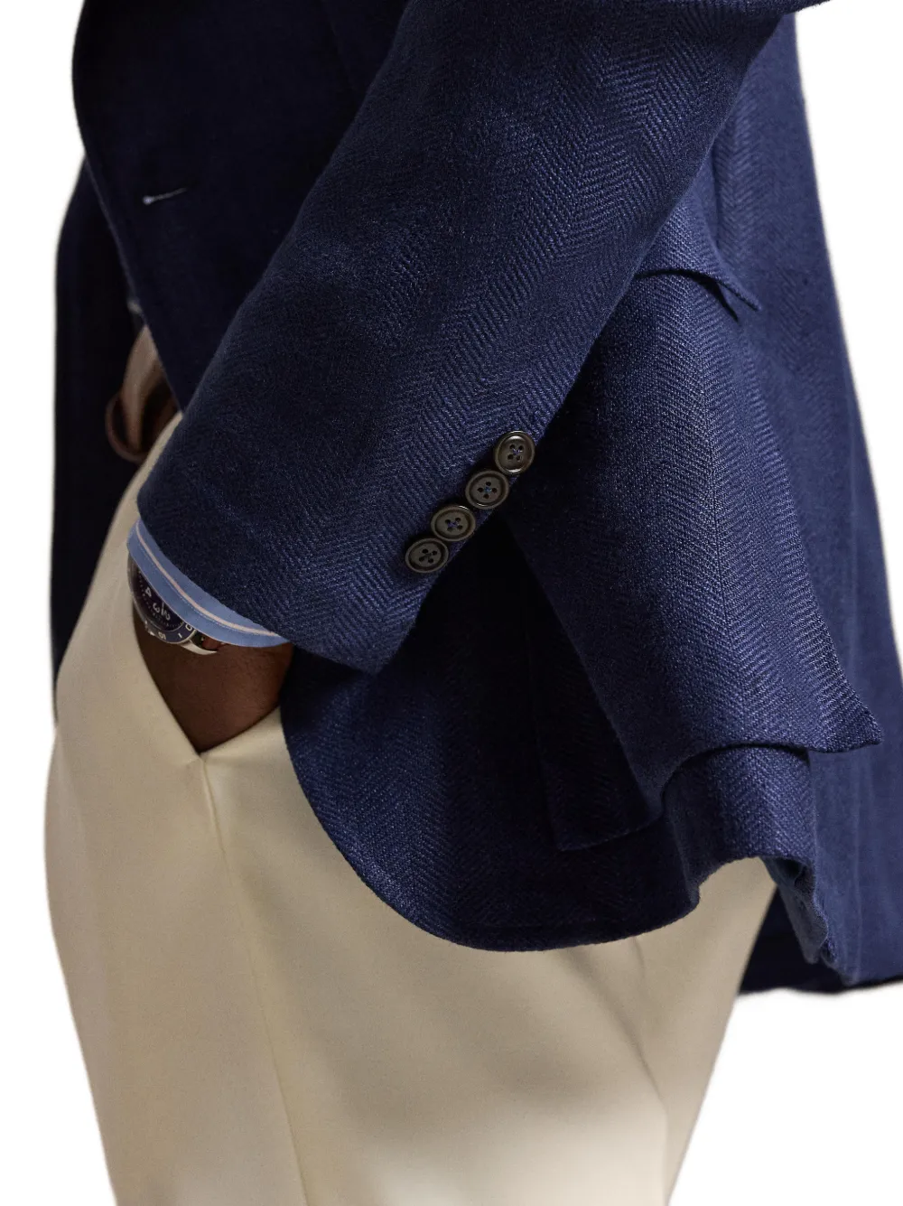 Polo Ralph Lauren RL67 jack met visgraatpatroon Blauw