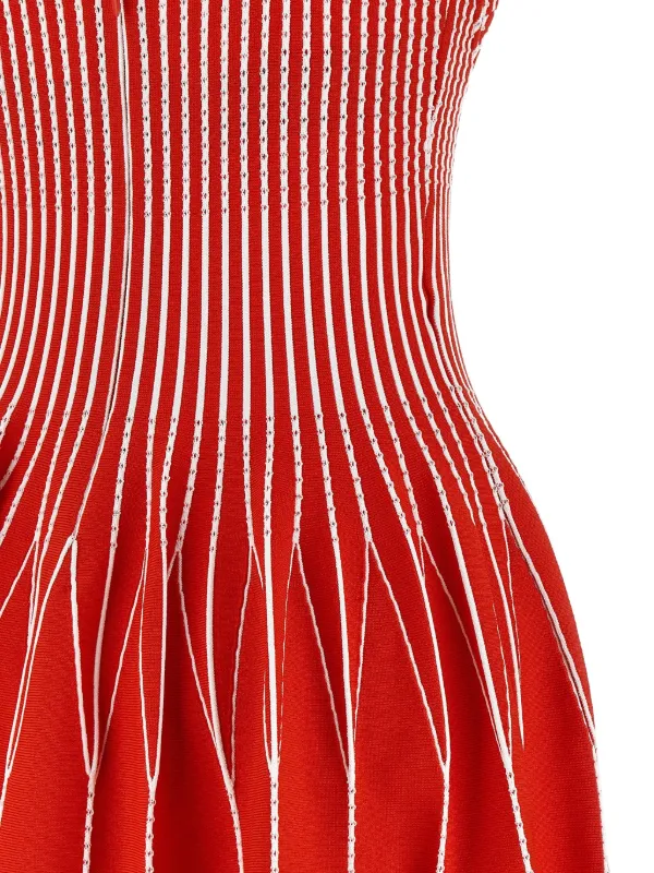Elisabetta Franchi バイカラー ニットドレス | レッド | FARFETCH JP