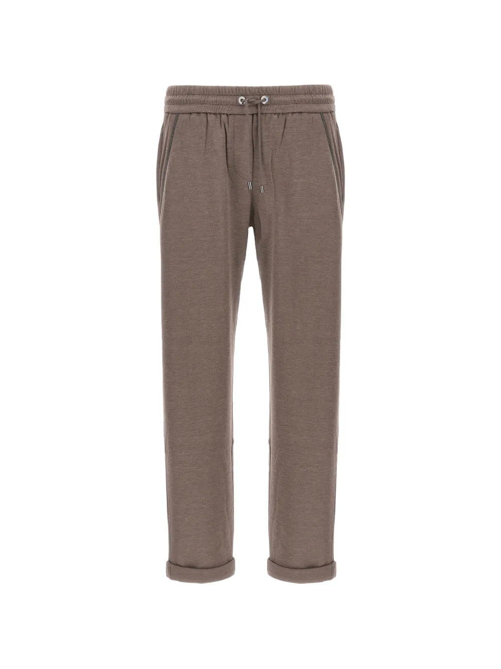 Brunello Cucinelli elasticated monile detail trousers - Marrone