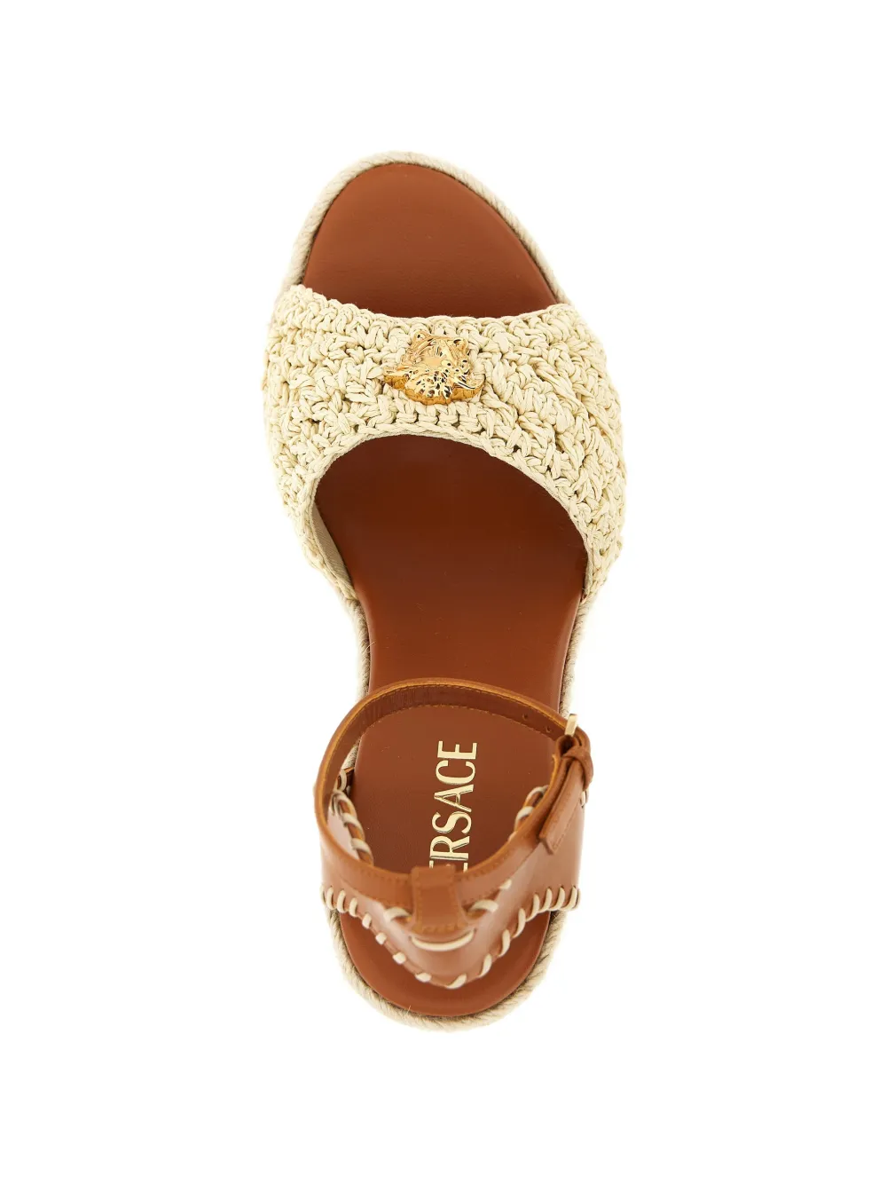Versace La Medusa geweven espadrilles Bruin