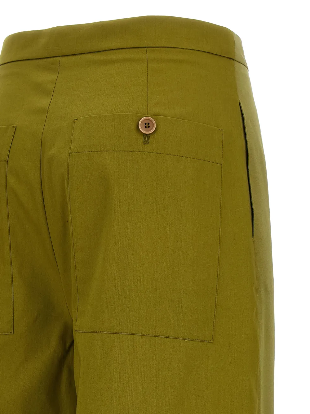 Jejia Jean zijden broek met knopen Groen