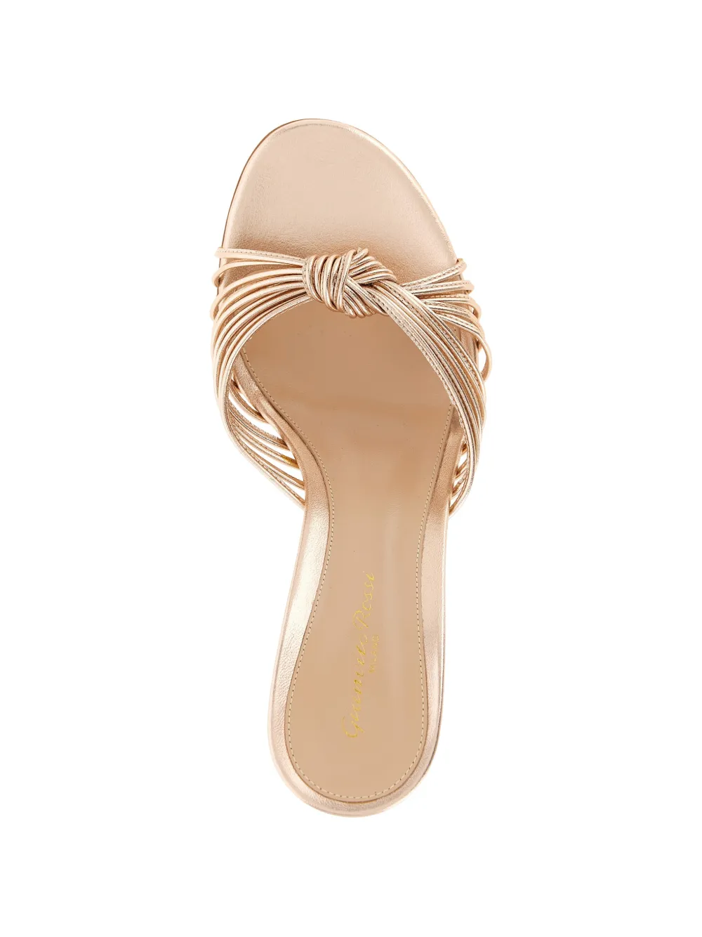 Gianvito Rossi Sofia laminated knotted sandals Roze