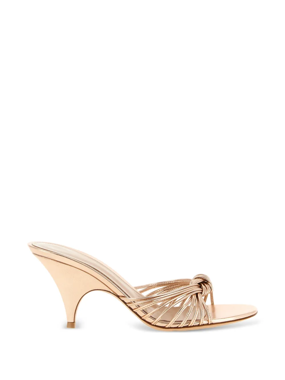 Gianvito Rossi Sofia laminated knotted sandals Roze
