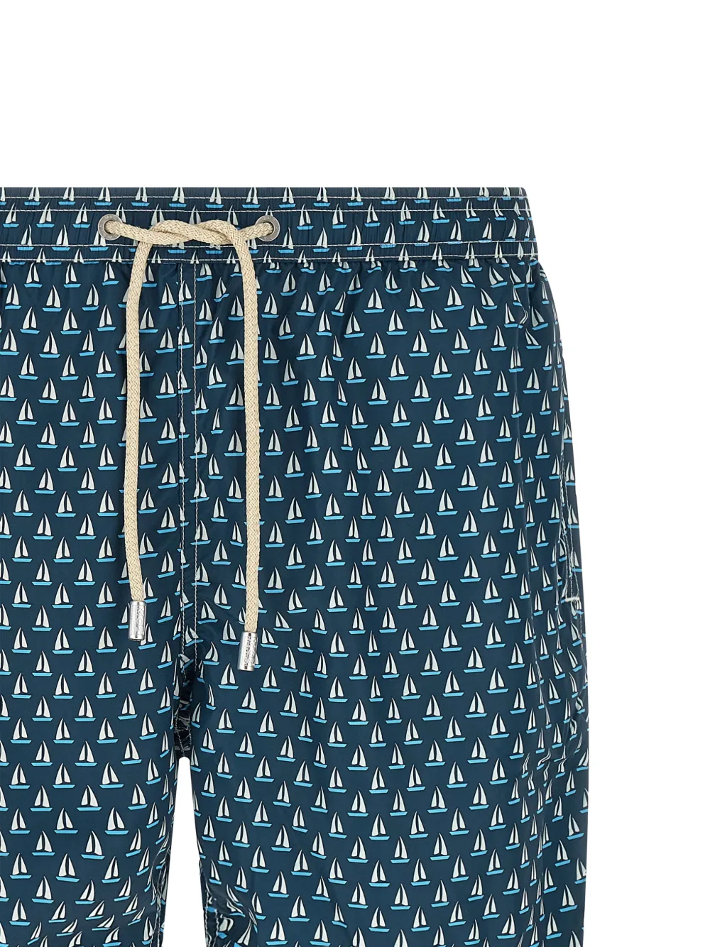  Mc2 Saint Barth Lighting Elasticated Sailboat-print Swim Shorts - Blue 
