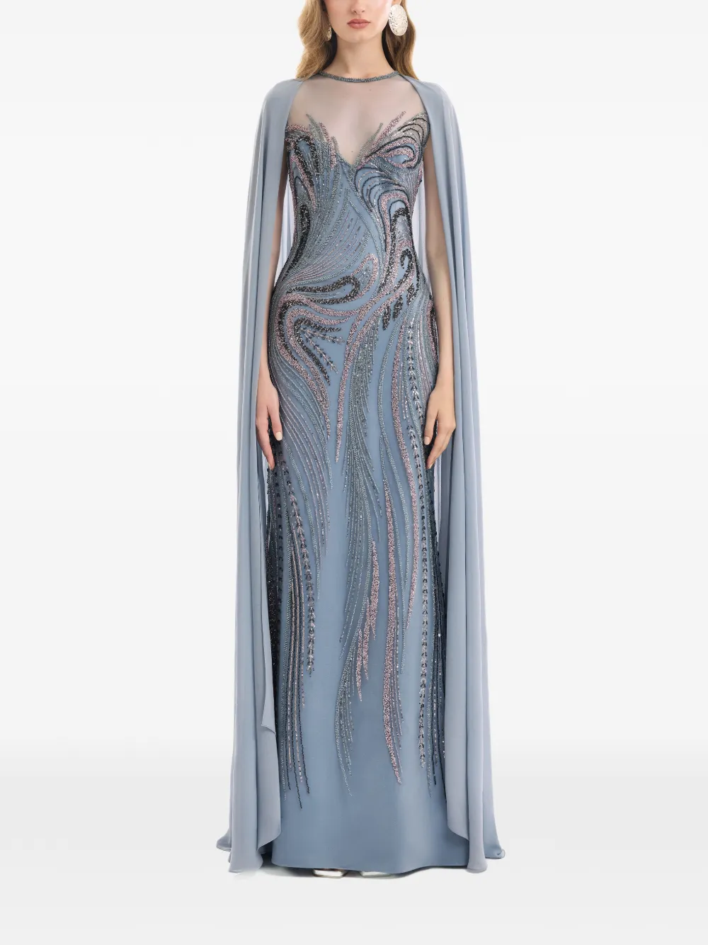 Gemy Maalouf Maxi-jurk met kralen Blauw