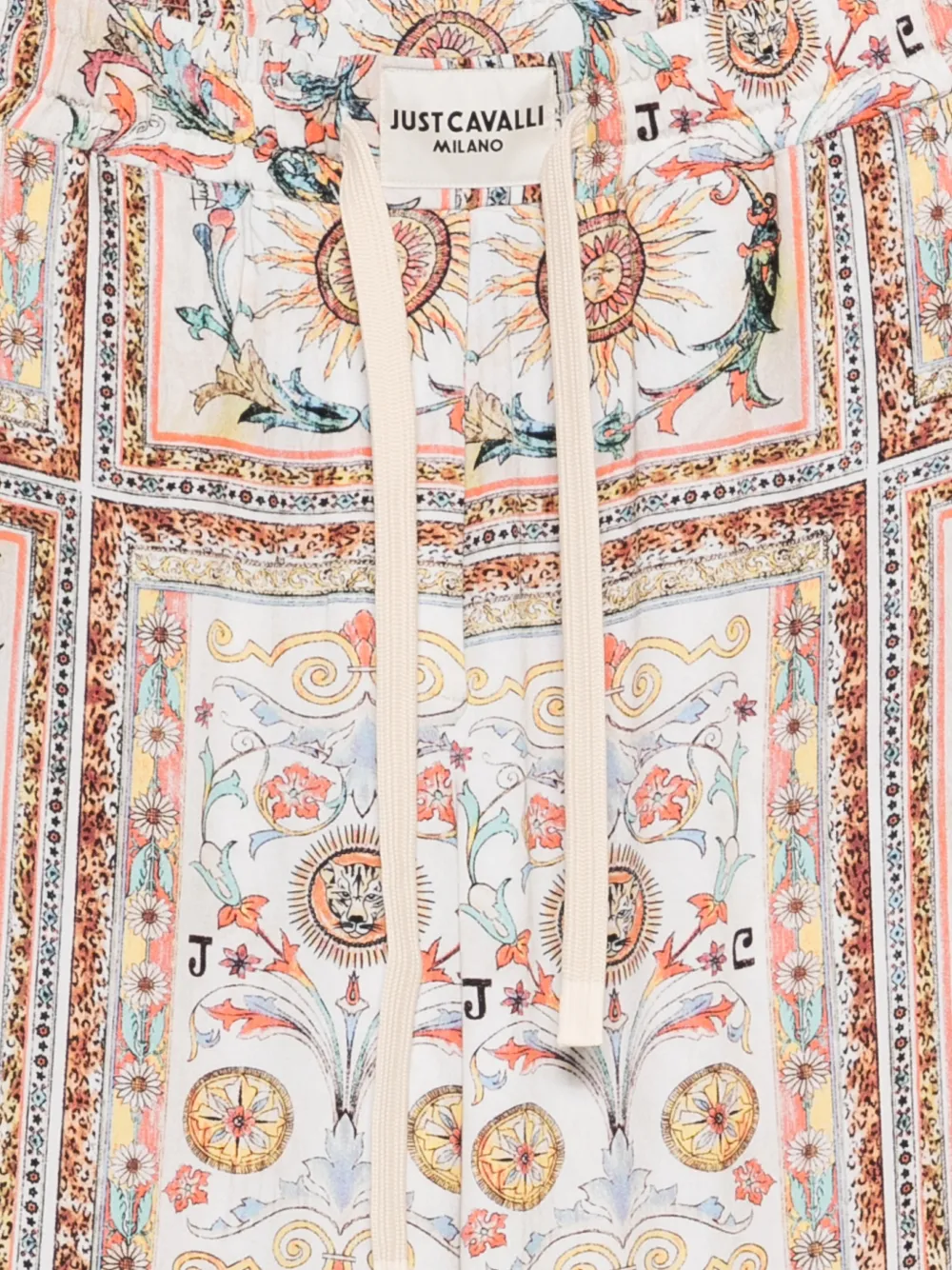  Just Cavalli Drawstring Printed Trousers - White 