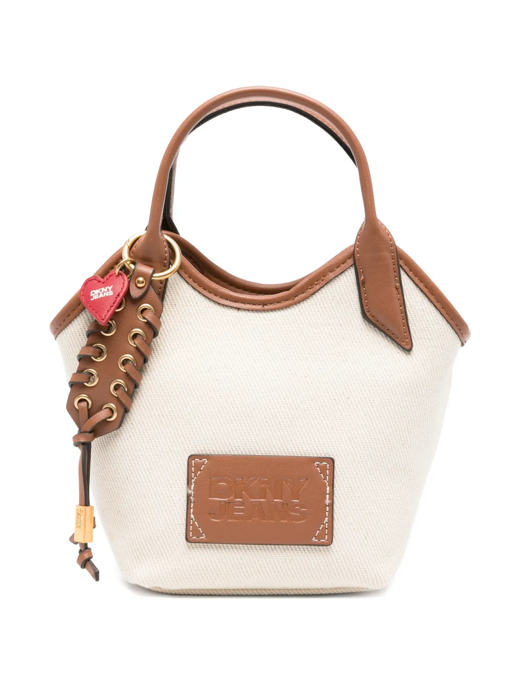 DKNY logo-patch tote bag - Nude