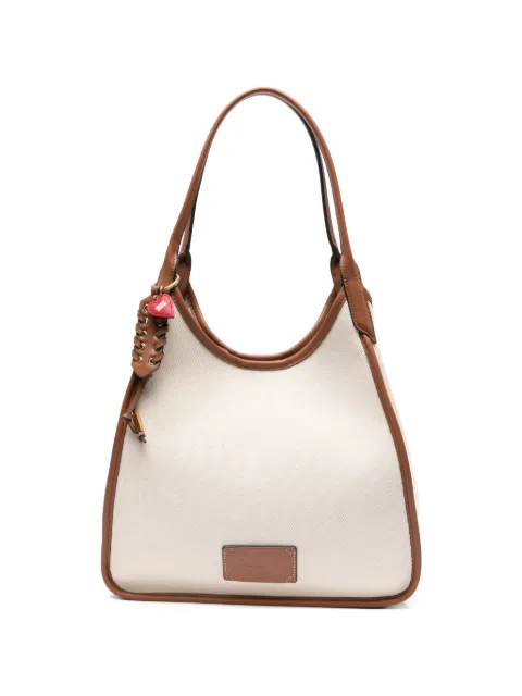 DKNY contrast-trim logo-patch tote bag