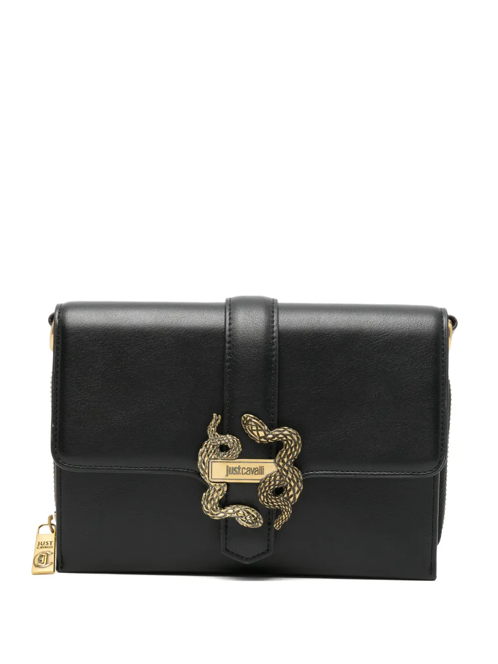 Just Cavalli snake-detail clutch bag - Nero