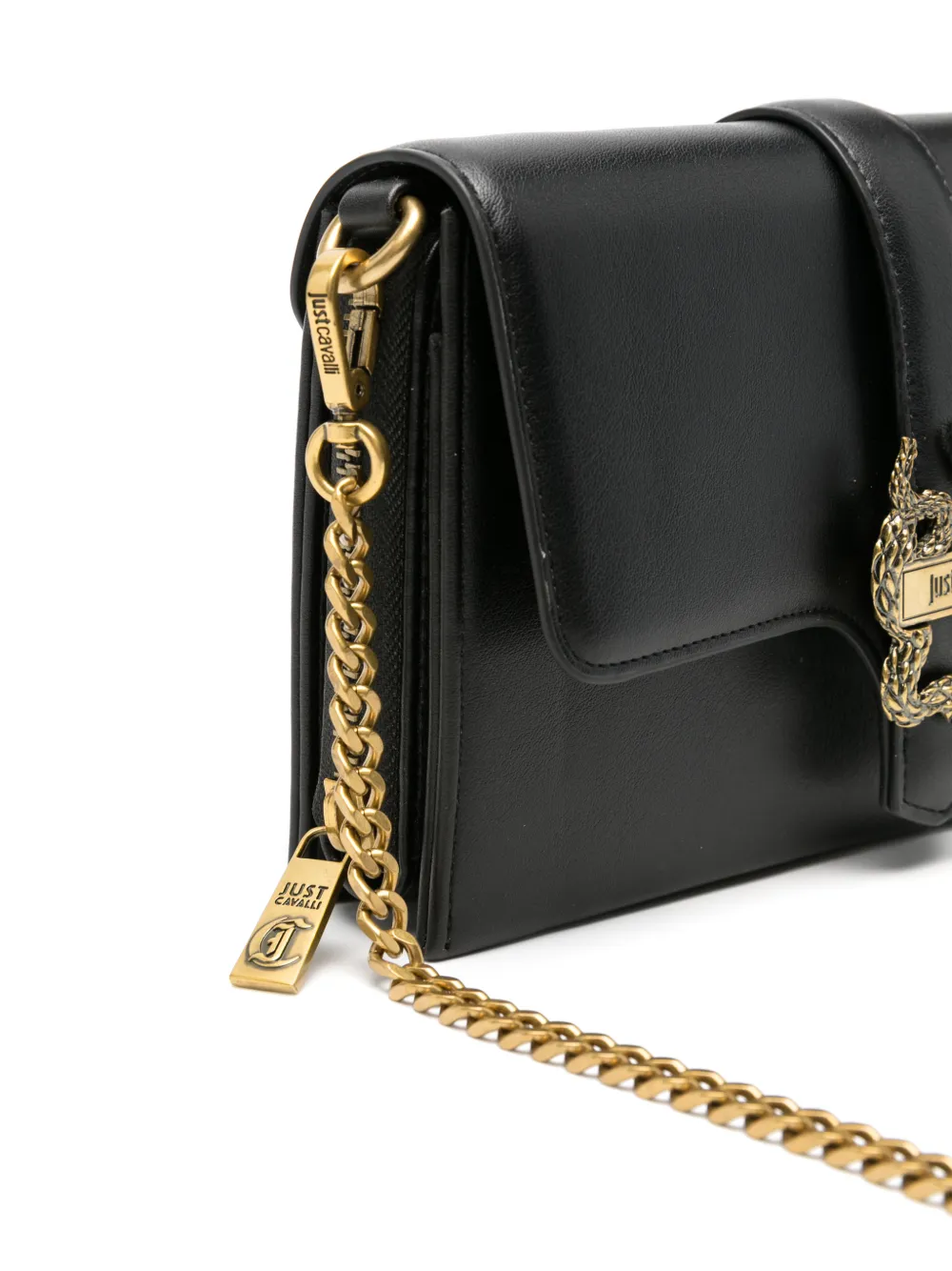 Just Cavalli Clutch met slangendetail Zwart